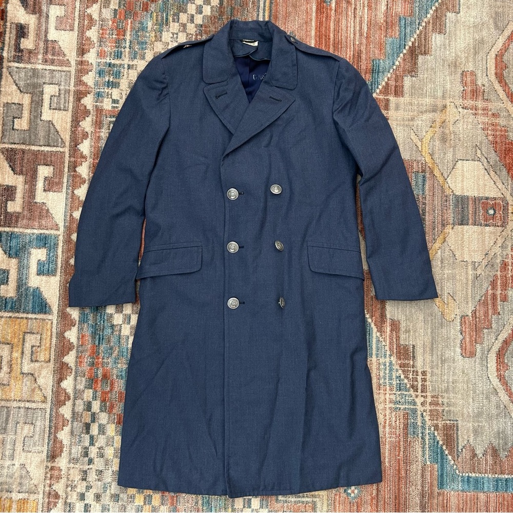 Vintage 1967 Vietnam War Military Air Force 100% Wool Over Coat Mens Size 37R